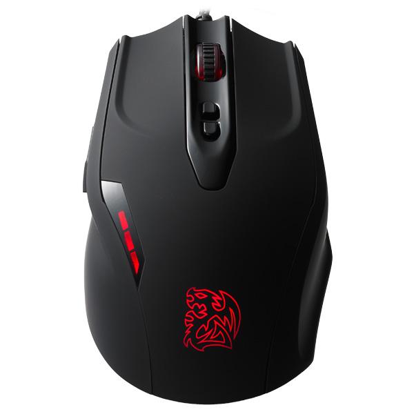 Thermaltake TT E-Sport Nero FP Gaming Mouse con la sicurezza delle impronte digitali rosso acceso 